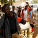 A man injured in a suicide blast is carried by relatives at the General Hospital in the northeast Nigerian town of Potiskum on Jan. 12, 2015.
AMINU ABUBAKAR/Getty Images